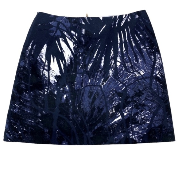 Tahari Skirt Midi Abstract Tropical White/Blue, Size 20 - Picture 1 of 14
